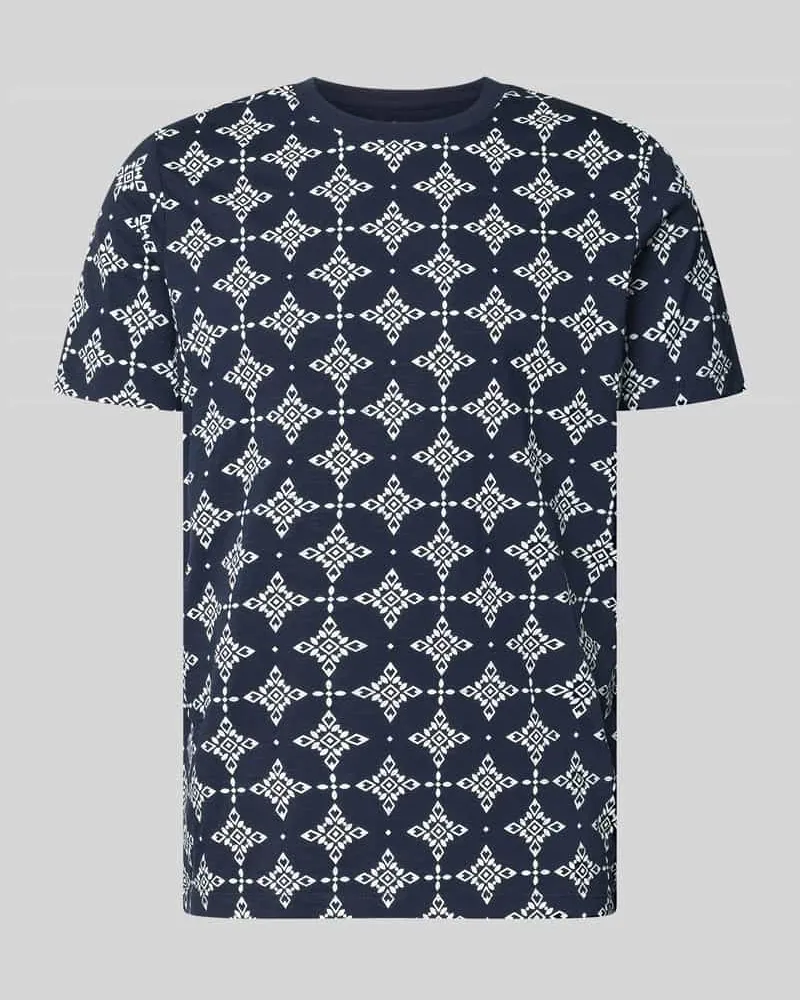 S.Oliver Regular Fit T-Shirt aus reiner Baumwolle Marine
