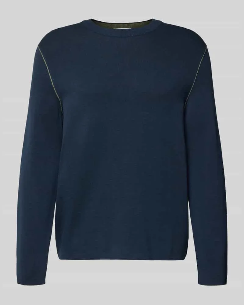 Marc O'Polo Regular Fit Strickpullover aus Baumwoll-Mix Marine