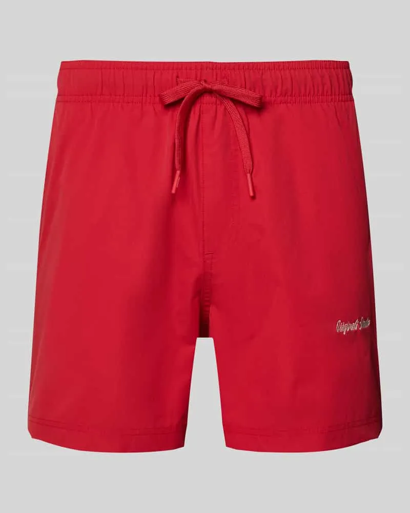Jack & Jones Badehose mit Label-Stitching Modell 'MAUI Rot
