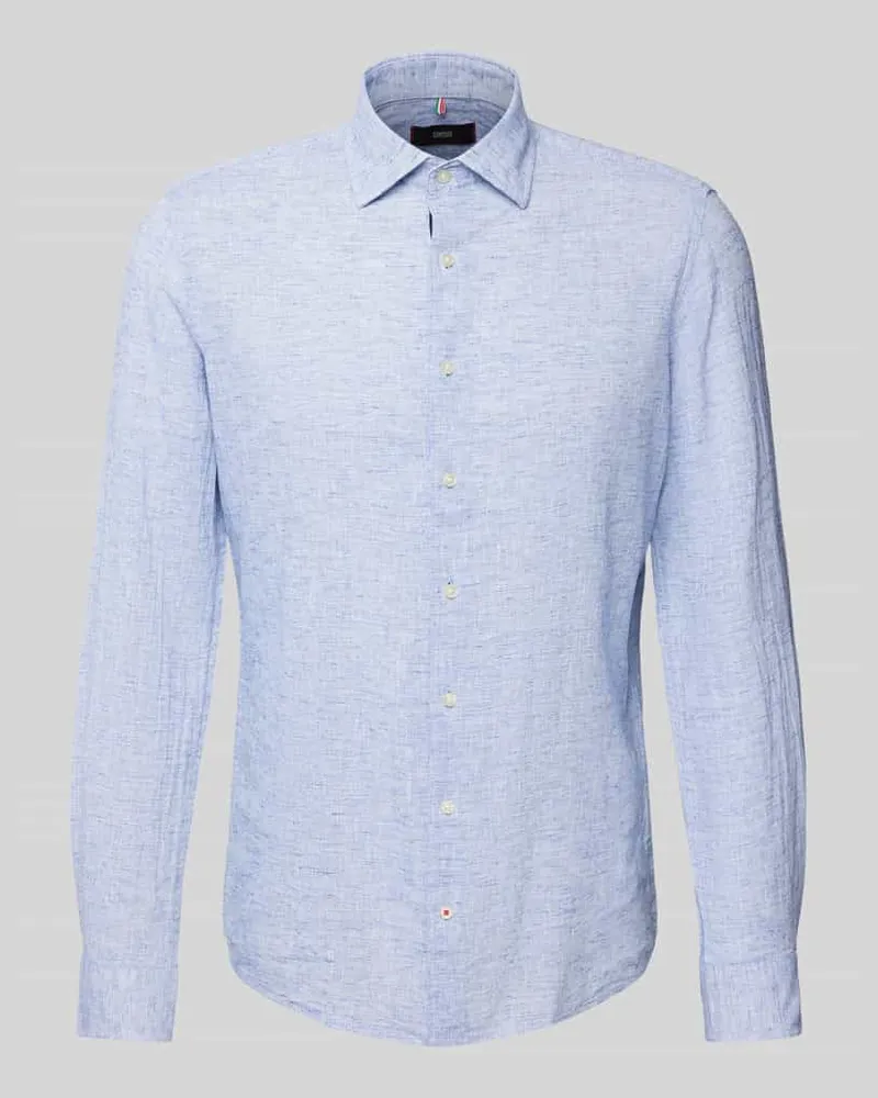 cinque Slim Fit Leinenhemd mit Kentkragen Modell 'STEVEN Sky