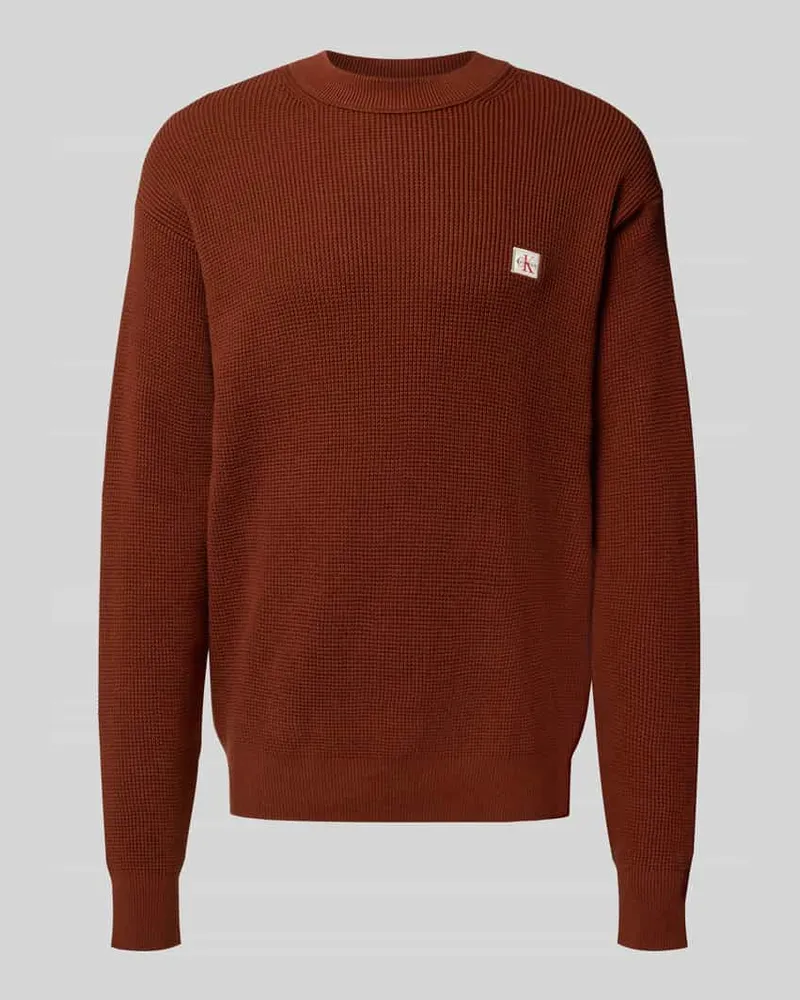 Calvin Klein Strickpullover mit Label-Patch 