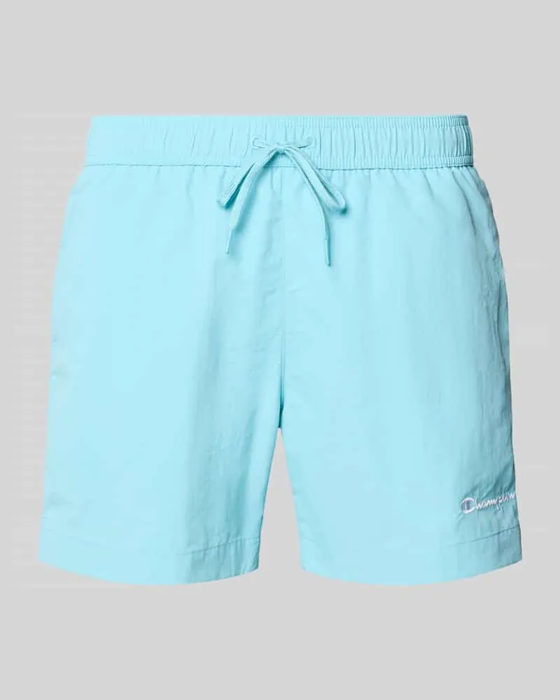 Champion Badehose mit elastischem Bund und Label-Stitching Aqua