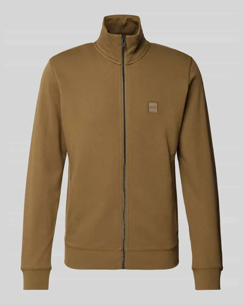 HUGO BOSS Sweatjacke mit Label-Badge Modell 'Zestart 