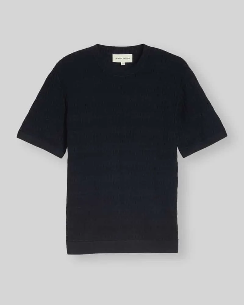 Tom Tailor Regular Fit Pullover aus reiner Baumwolle Marine