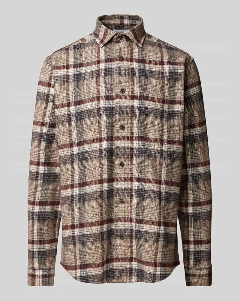 Lindbergh Freizeithemd mit Knopfleiste Beige