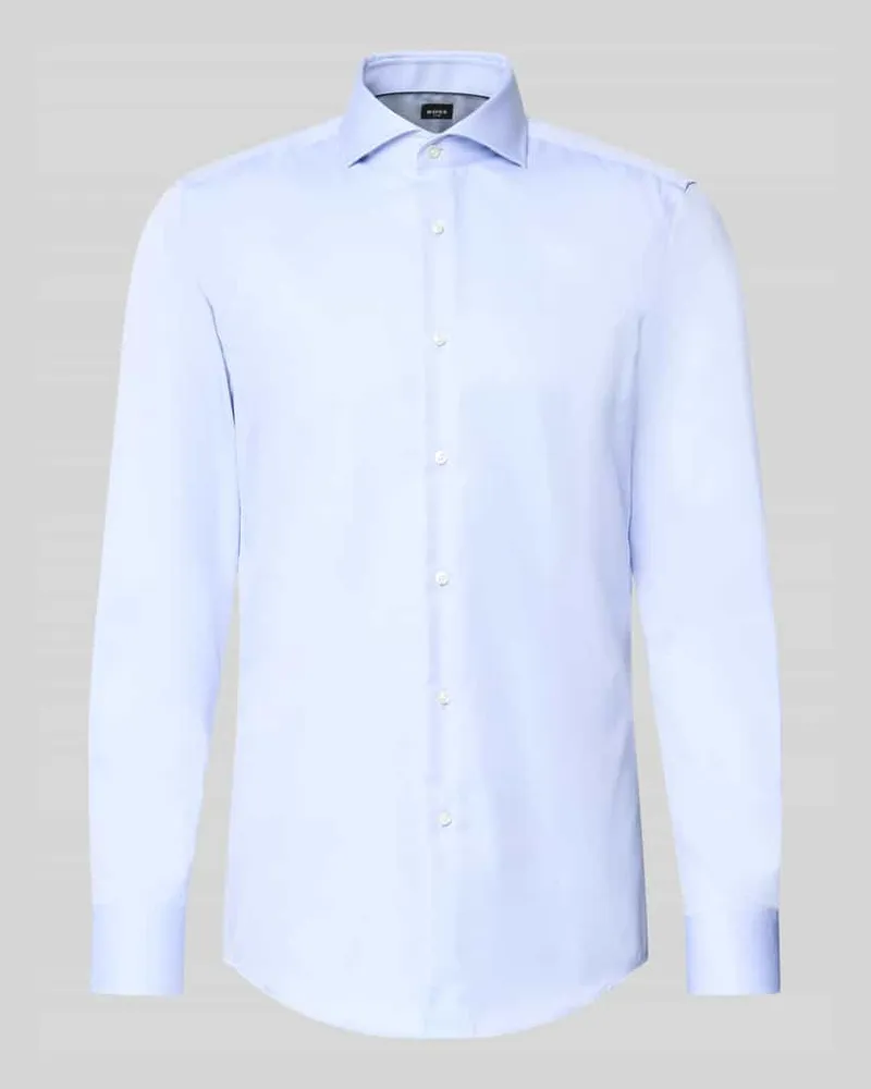 HUGO BOSS Slim Fit Businesshemd aus reiner Baumwolle Modell 'H-HANK-SP-B1 Bleu