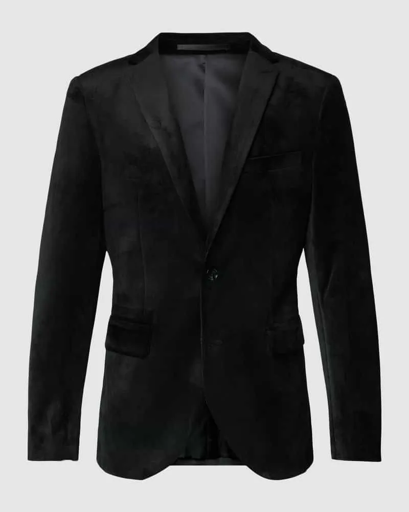 Matinique Slim Fit 2-Knopf-Sakko mit Brustleistentasche Modell 'george Black