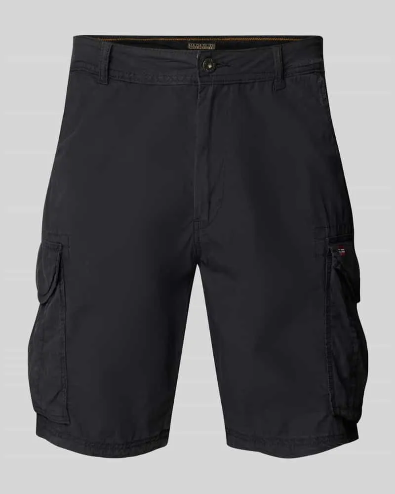 Napapijri Loose Fit Cargoshorts mit Logo-Stitching Modell 'NOTO 2.0 Black
