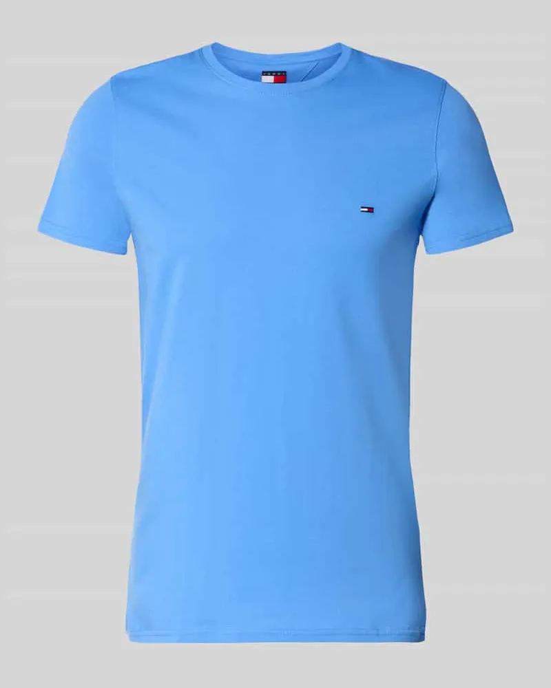 Tommy Hilfiger Regular Fit T-Shirt aus reiner Baumwolle Hellblau