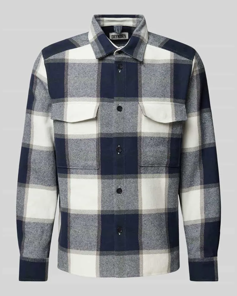 Drykorn Regular Fit Hemdjacke mit Brustpattentaschen Modell 'Gunray Marine