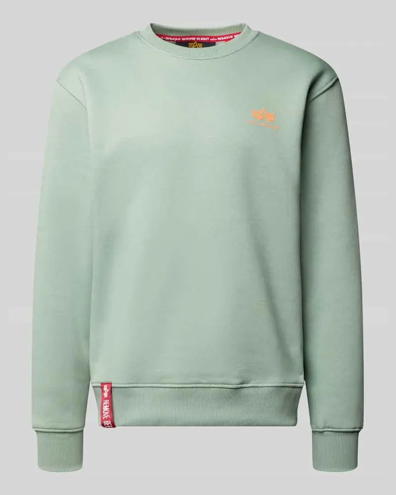 Alpha Industries Sweatshirt mit gerippten Abschlüssen Mint