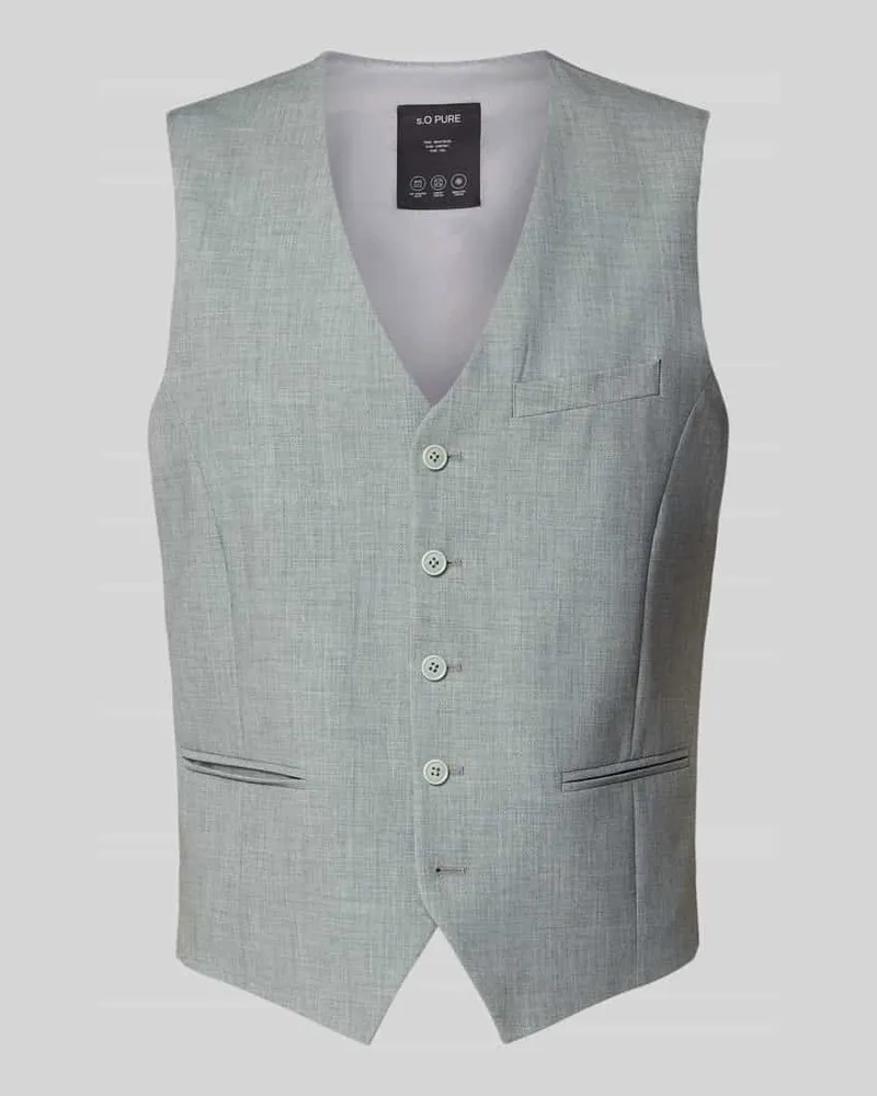 S.Oliver Regular Fit Anzugweste mit Viskose-Anteil Hellgruen