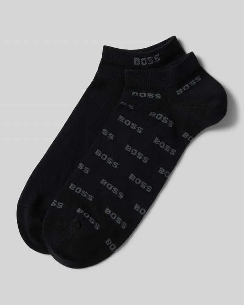 HUGO BOSS Sneakersocken mit Allover-Label-Print im 2er-Pack 