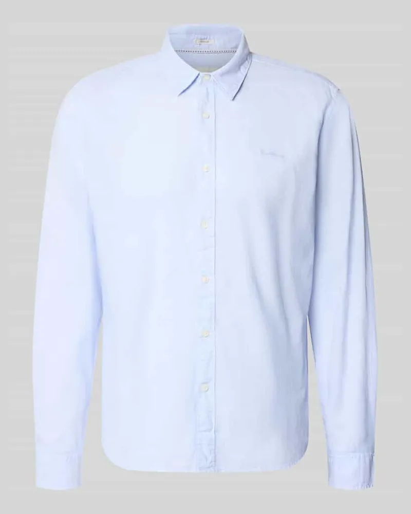 Pepe Jeans Regular Fit Freizeithemd aus Leinen-Baumwoll-Mix Modell 'PAYTON Hellblau