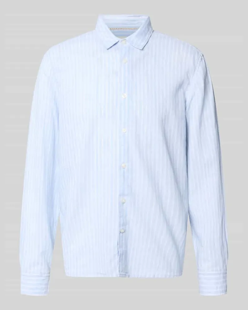 Pepe Jeans Regular Fit Freizeithemd aus Leinen-Baumwoll-Mix Modell 'PAYTON Hellblau