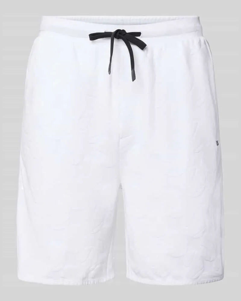 HUGO BOSS Regular Fit Shorts aus Baumwoll-Mix Modell 'JT_Member Short Weiss