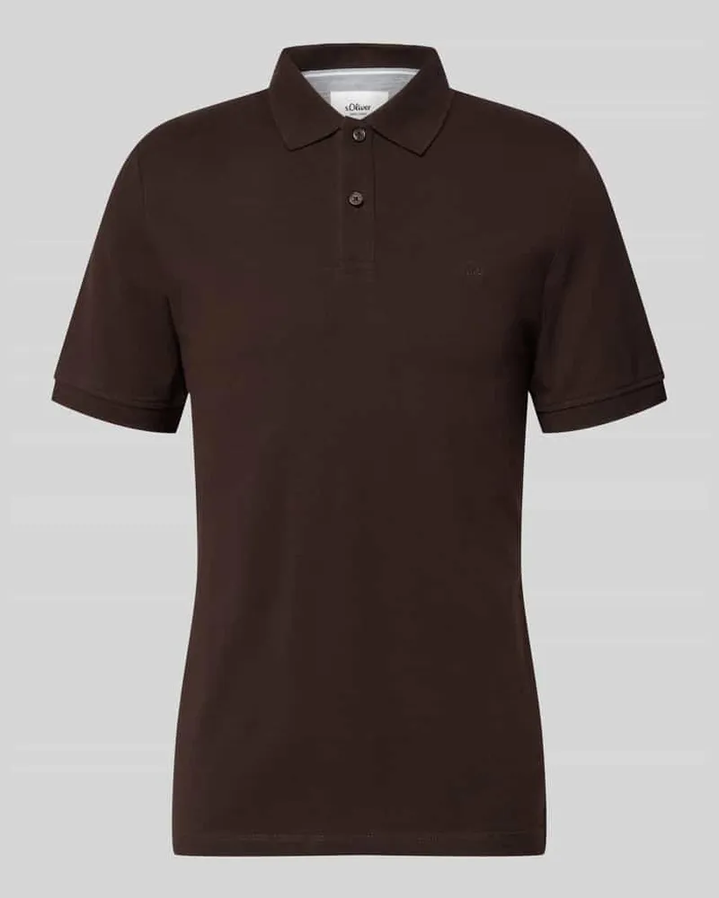 S.Oliver Regular Fit Poloshirt aus reiner Baumwolle Dunkelbraun