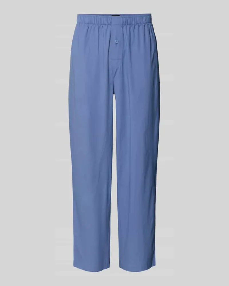 HUGO BOSS Comfort Fit Pyjama-Hose aus Viskose-Mix Modell 'Chris Jeansblau