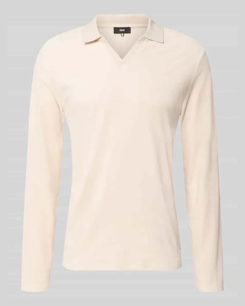 cinque Longsleeve mit Polokragen und V-Ausschnitt Modell 'BOLL Offwhite
