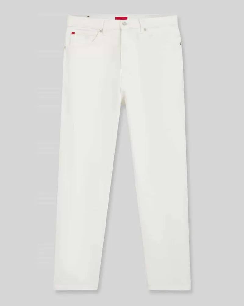 HUGO BOSS Relaxed Fit Jeans aus reiner Baumwolle Offwhite