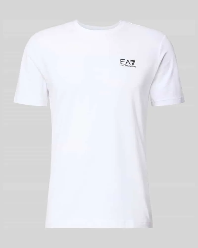 EA7 T-Shirt mit Label-Print Weiss