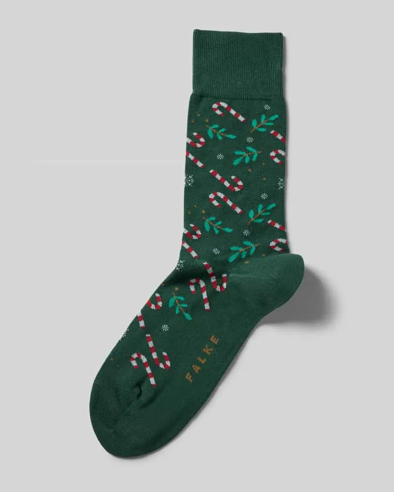 Falke Socken im Allover-Look Modell 'Gifts Blizzard Gruen