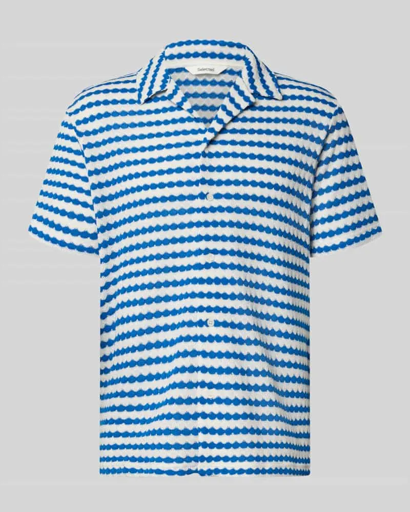 Selected Homme Relaxed Fit Poloshirt aus Baumwoll-Mix Modell 'DYLAN Royal