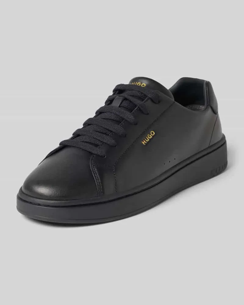 HUGO BOSS Sneaker aus Rindsnappa mit Logo-Details Black