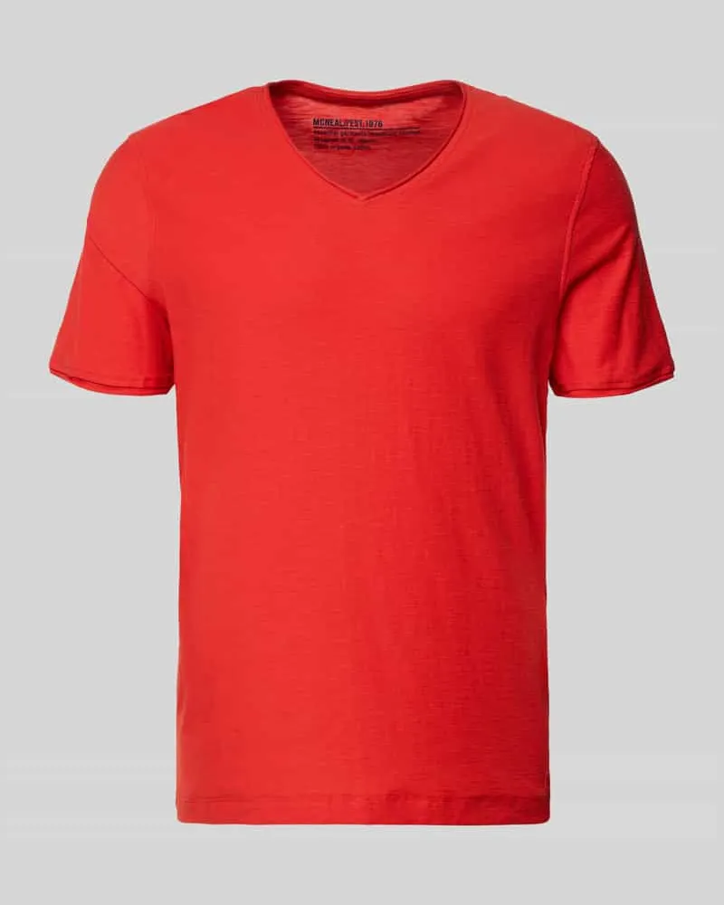 McNeal Regular Fit T-Shirt mit V-Ausschnitt Rot