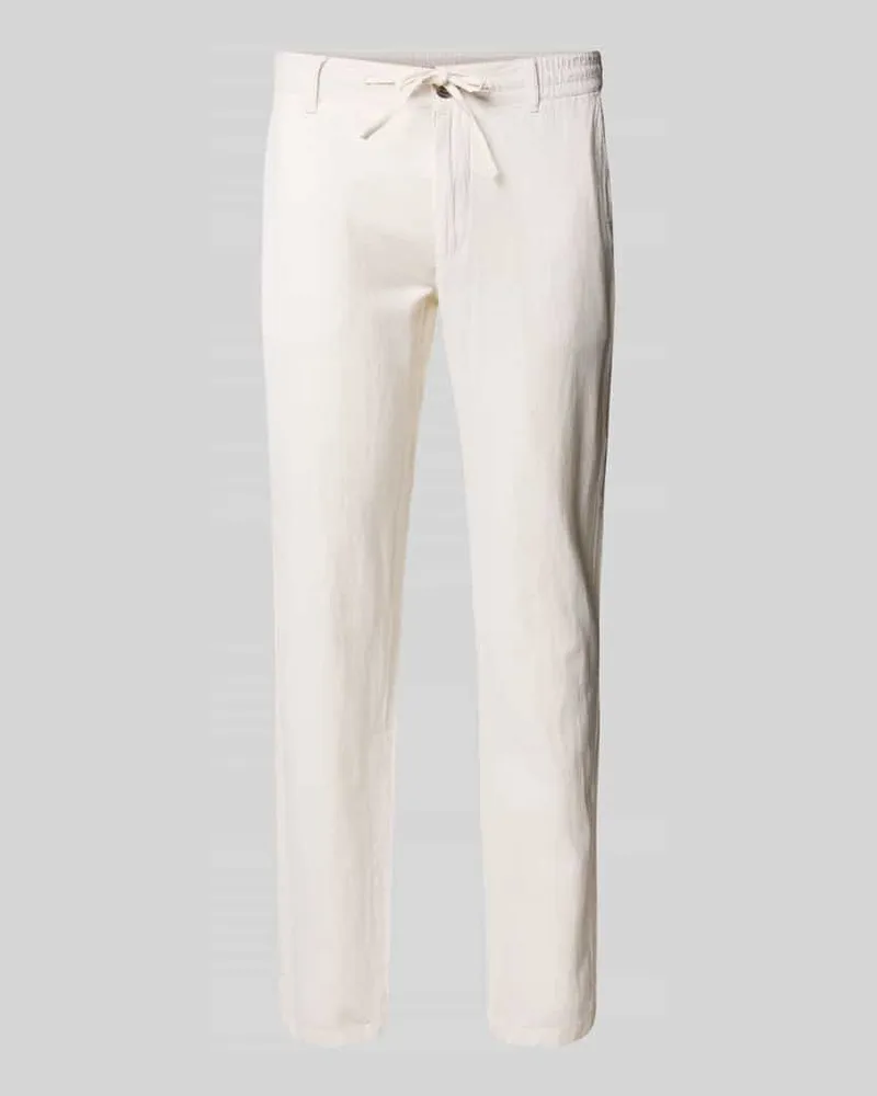 Lindbergh Tapered Fit Leinenhose mit elastischem Bund 