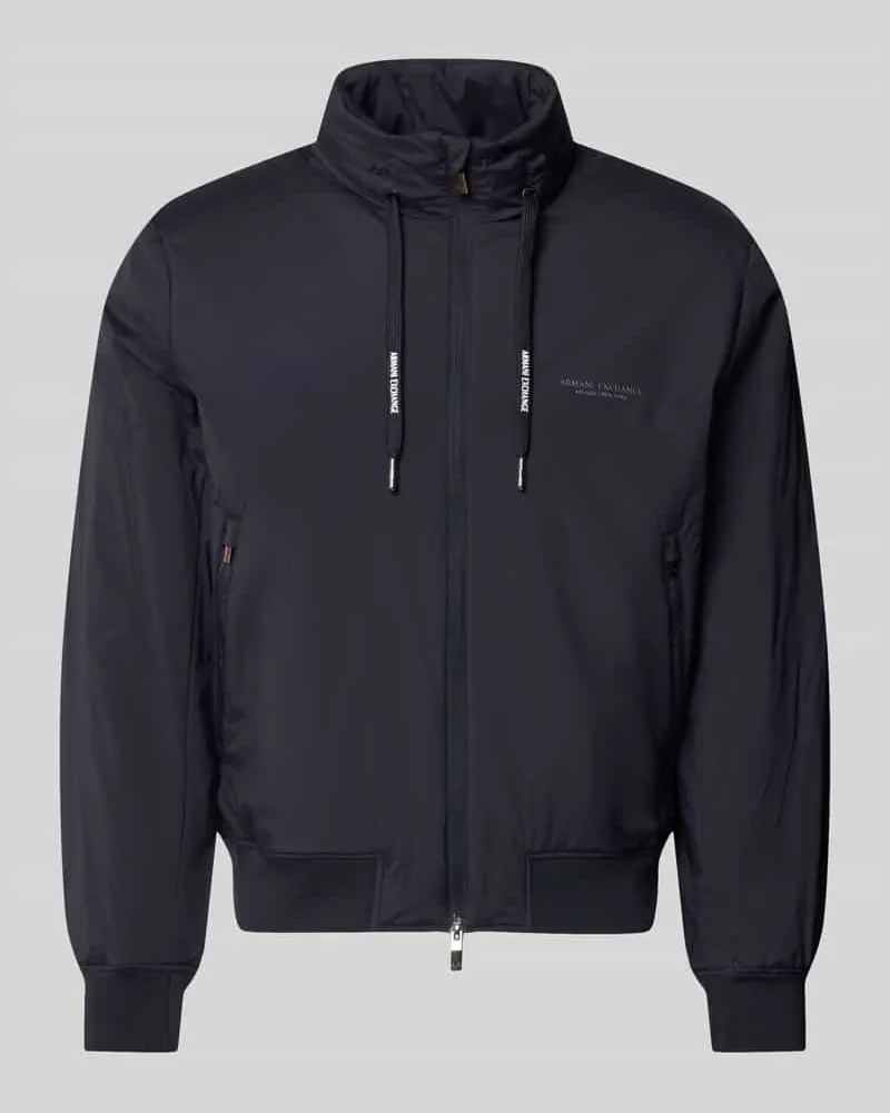 Armani Exchange Regular Fit Bomberjacke mit Logo-Detail Marine