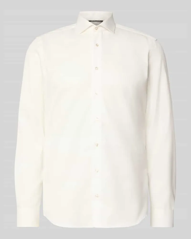Eterna Slim Fit Businesshemd aus Twill Ecru