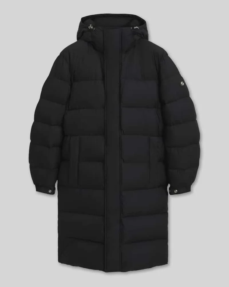 HUGO BOSS Regular Fit Steppmantel mit Kapuze Black