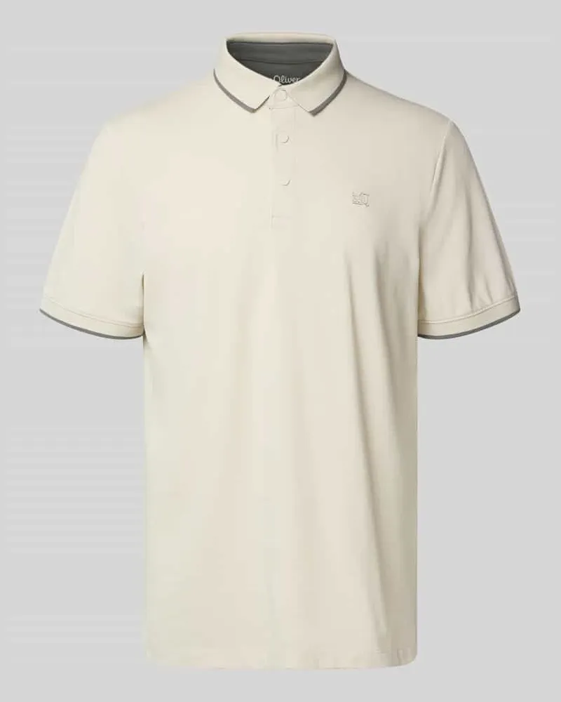 S.Oliver Regular Fit Poloshirt aus Baumwoll-Mix Sand
