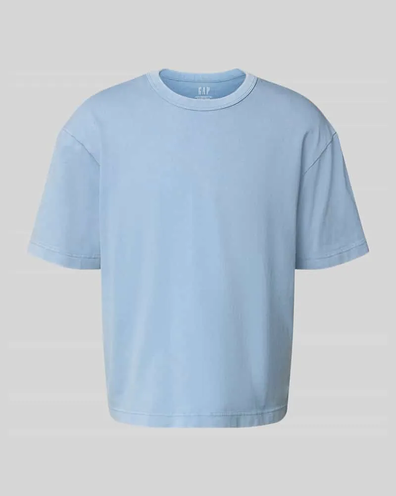 GAP Cropped T-Shirt mit Rundhalsausschnitt Hellblau