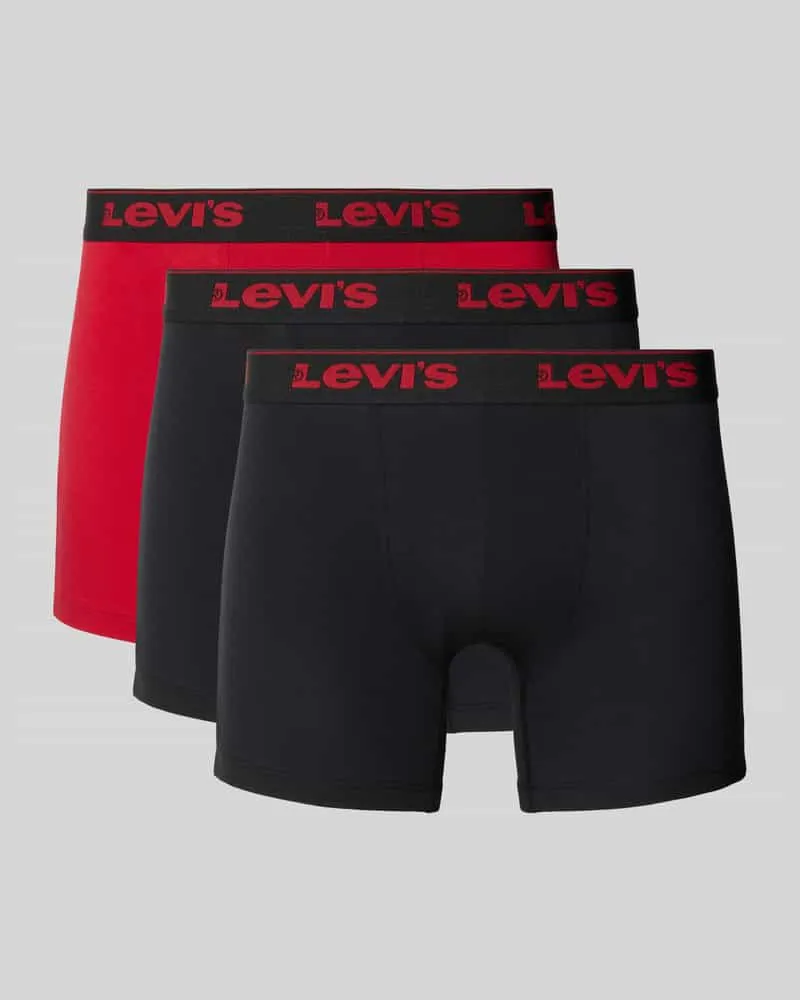 Levi's Trunks mit Logo-Stitching Modell 'Repeat' im 3er-Pack Black