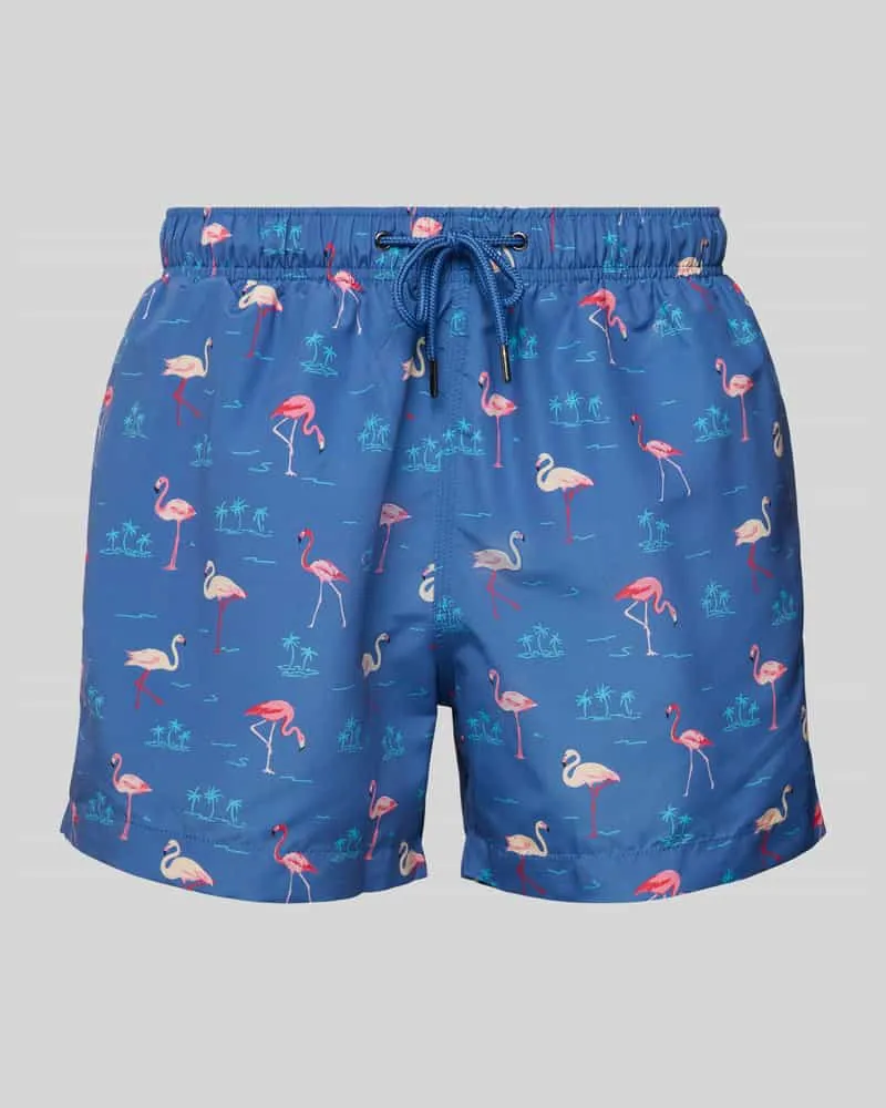 McNeal Badehose mit Motiv-Print Rauchblau