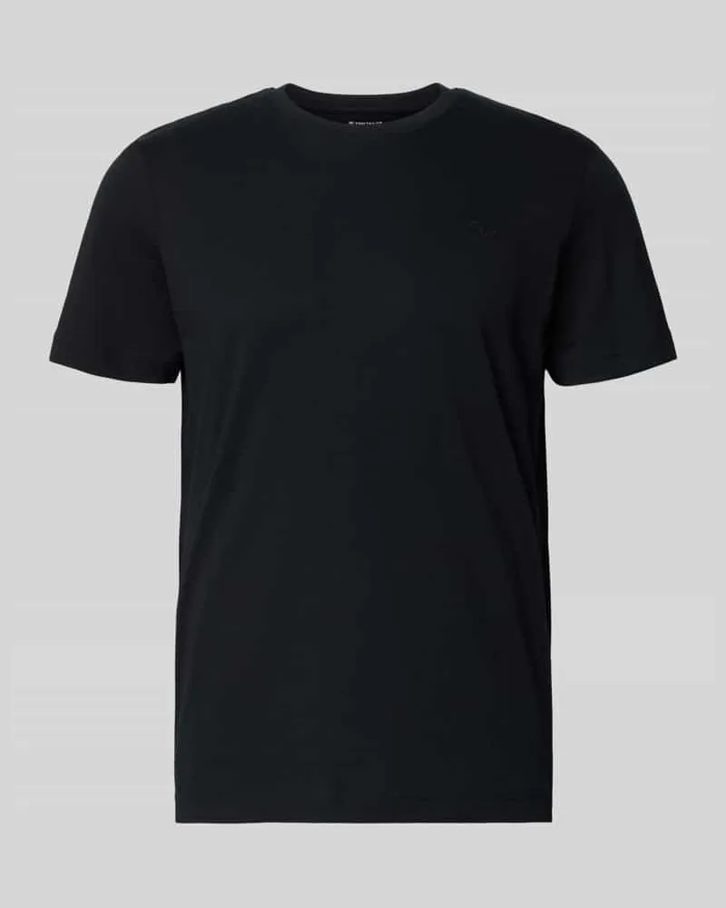 Tom Tailor Regular Fit T-Shirt aus reiner Baumwolle Black
