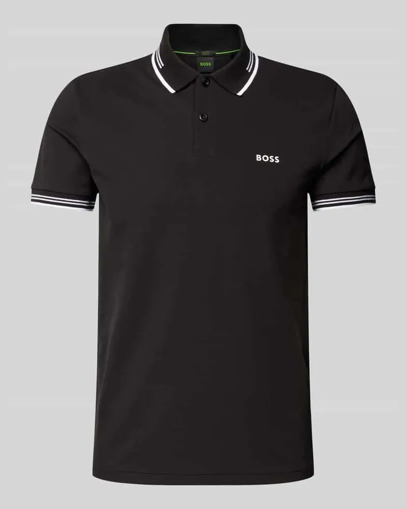 HUGO BOSS Slim Fit Poloshirt mit Label-Print Modell 'Paul 