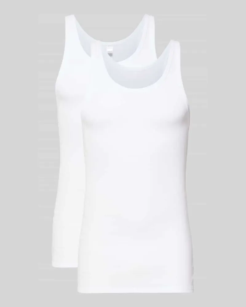 Schiesser Feinripp-Unterhemd mit Rundhalsausschnitt Weiss