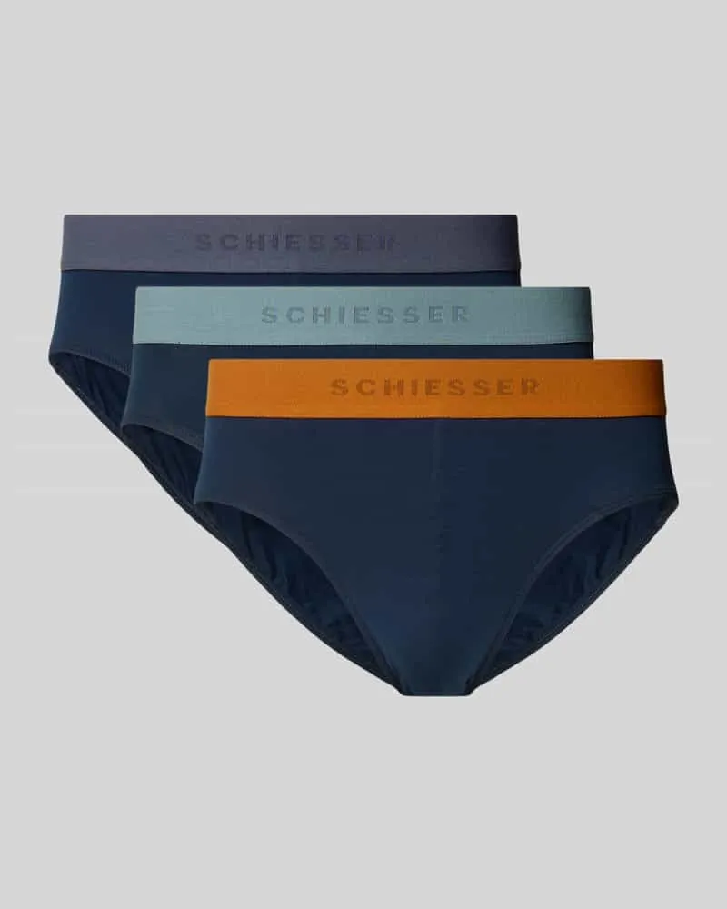 Schiesser Slip mit elastischem Logo-Bund im 3er-Pack 