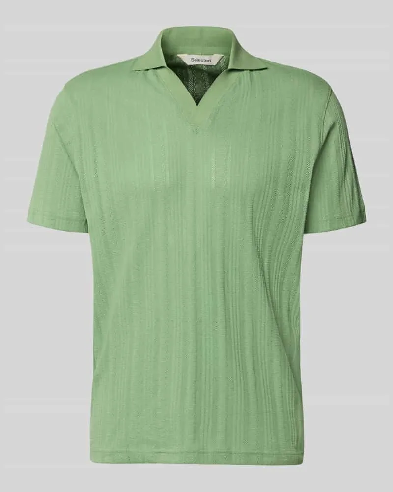Selected Homme Regular Fit Poloshirt aus Baumwoll-Mix Modell 'TRAVIS Hellgruen