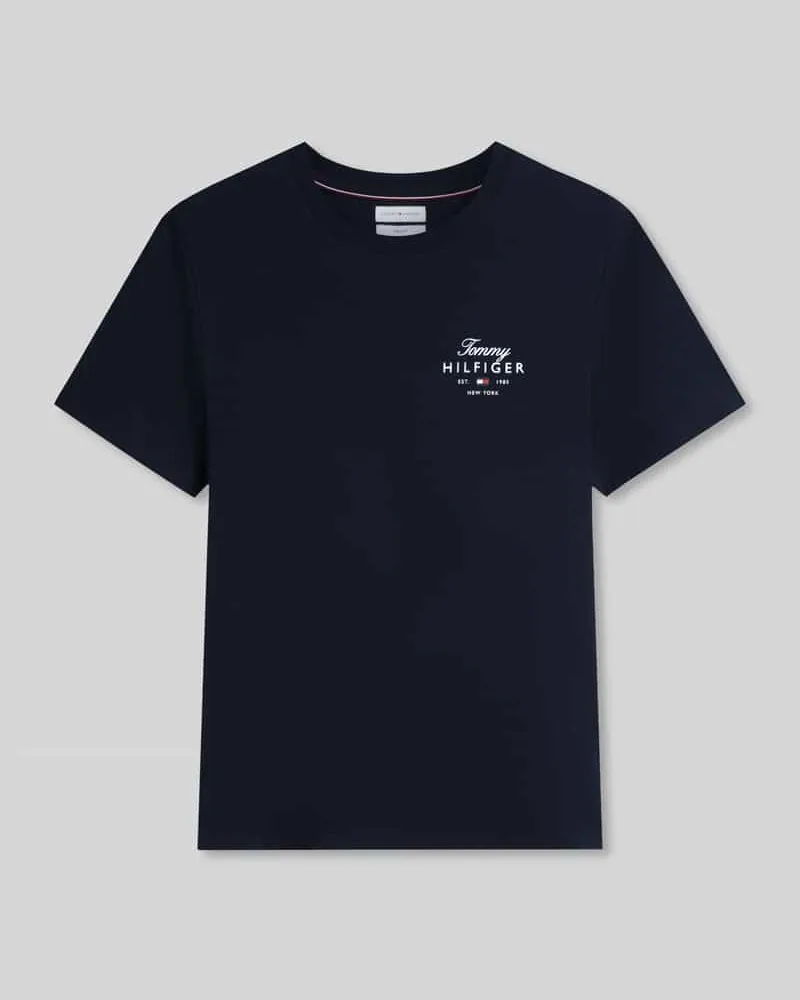 Tommy Hilfiger Regular Fit T-Shirt aus reiner Baumwolle Marine