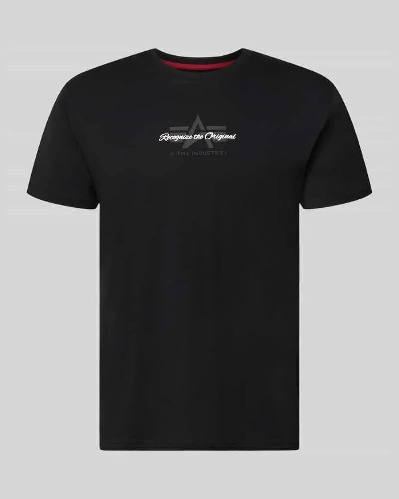 Alpha Industries T-Shirt mit Label-Detail Modell 'Foam Black