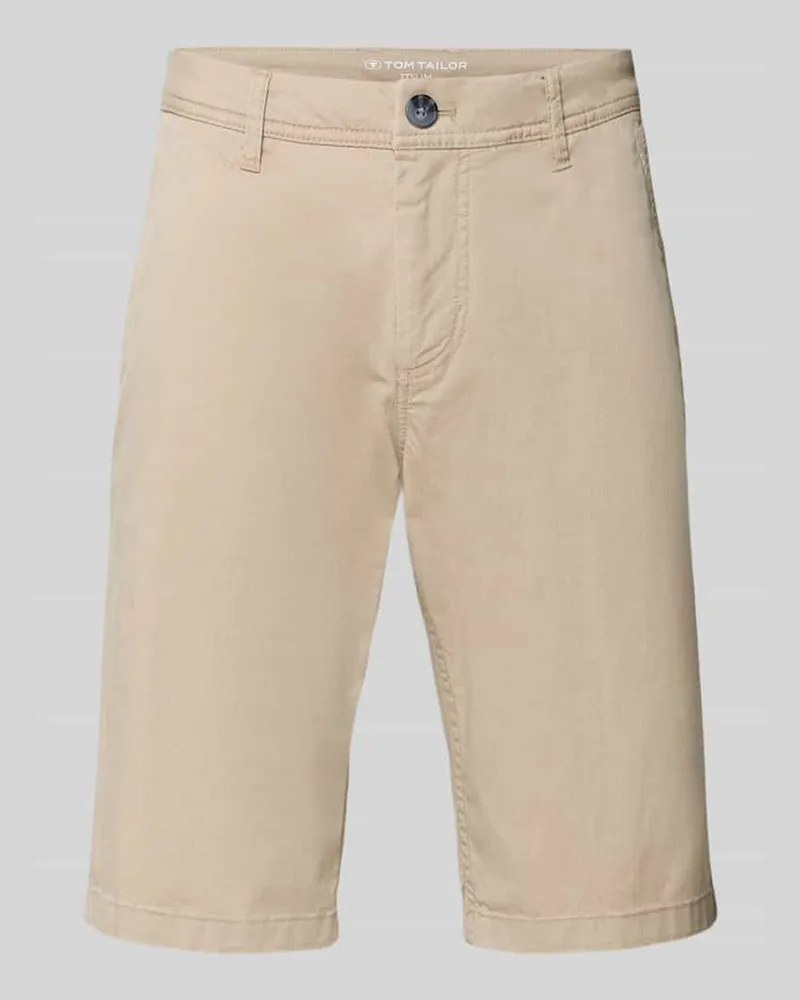 Tom Tailor Slim Fit Chinoshorts aus Baumwoll-Mix Beige