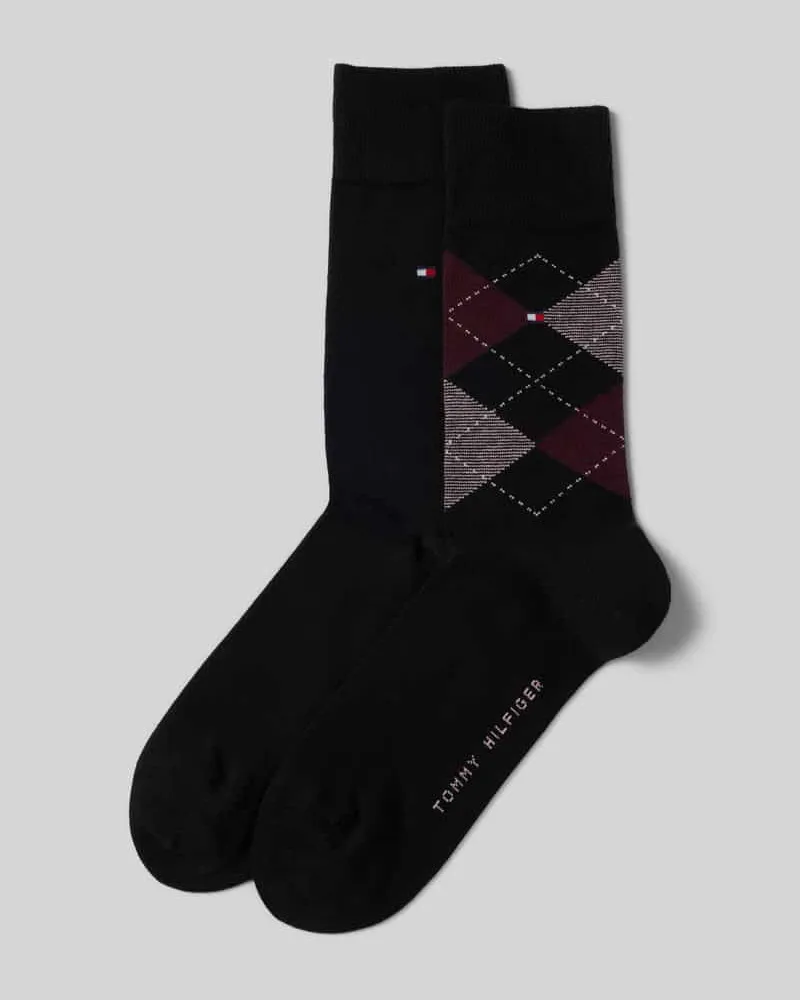 Tommy Hilfiger Strümpfe aus Baumwoll-Mix im 2er-Pack Bordeaux
