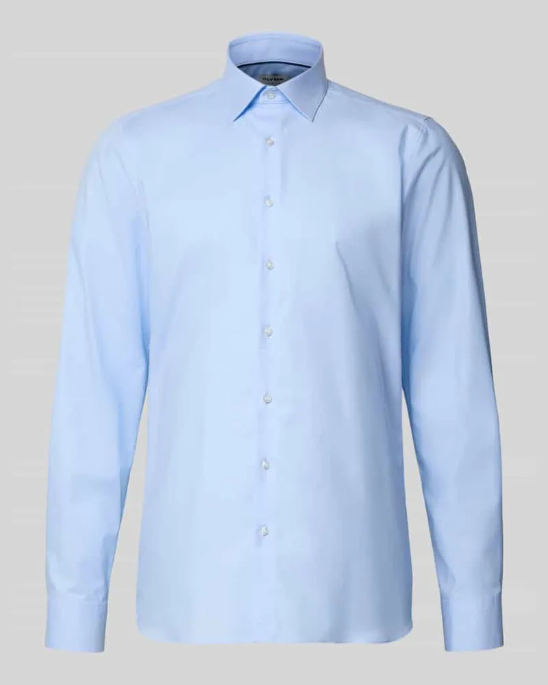 Olymp Slim Fit Businesshemd aus Baumwoll-Mix Bleu