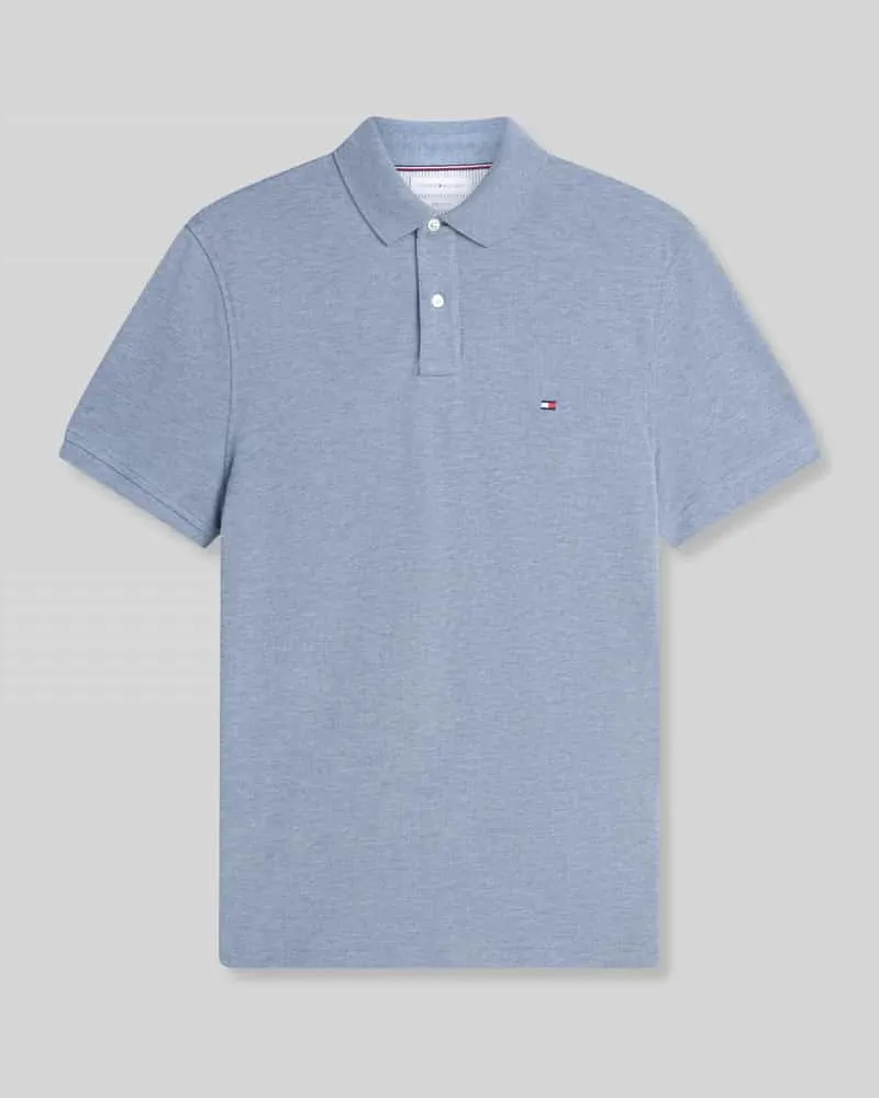 Tommy Hilfiger Regular Fit Poloshirt aus Baumwoll-Mix Hellblau