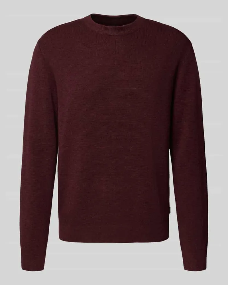 Jack & Jones Strickpullover mit gerippten Abschlüssen Modell 'BLAMILANO Bordeaux