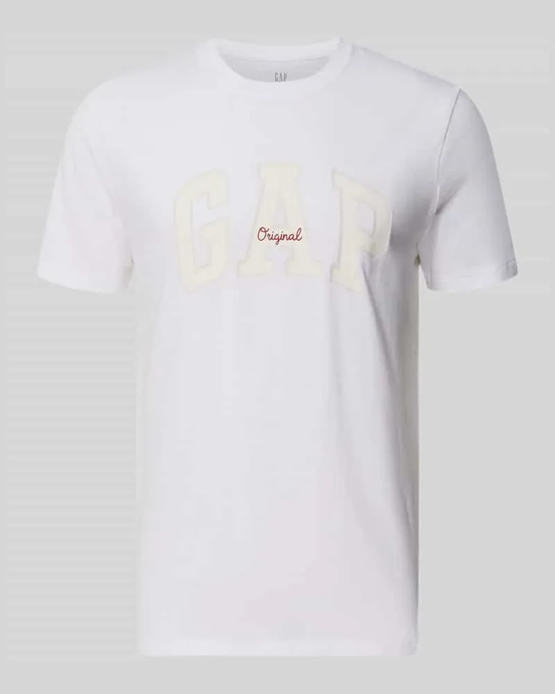 GAP T-Shirt mit Logo und Rundhalsausschnitt Weiss